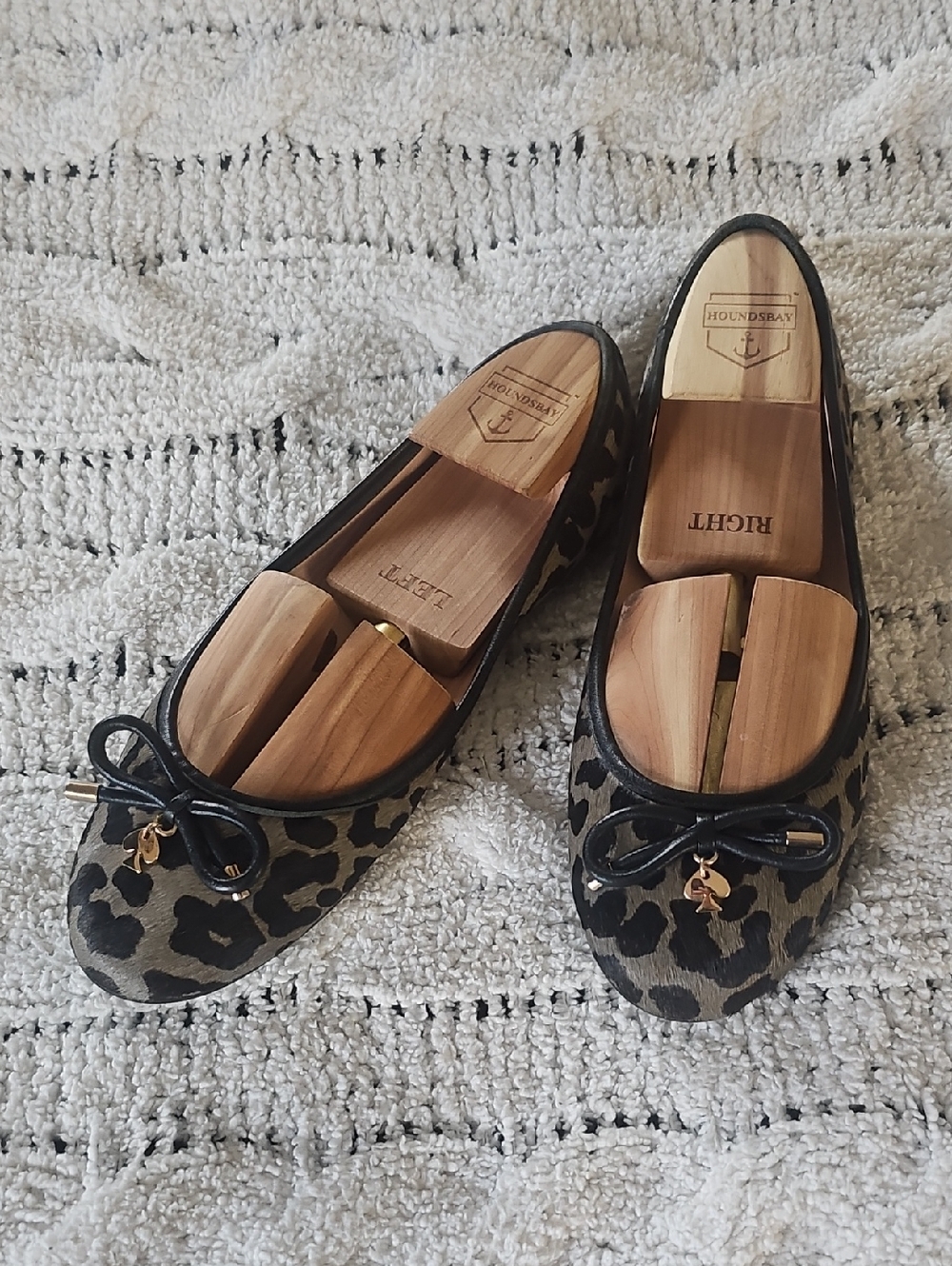 kate spade Leopard Print Ballet Flats - Black & Tan